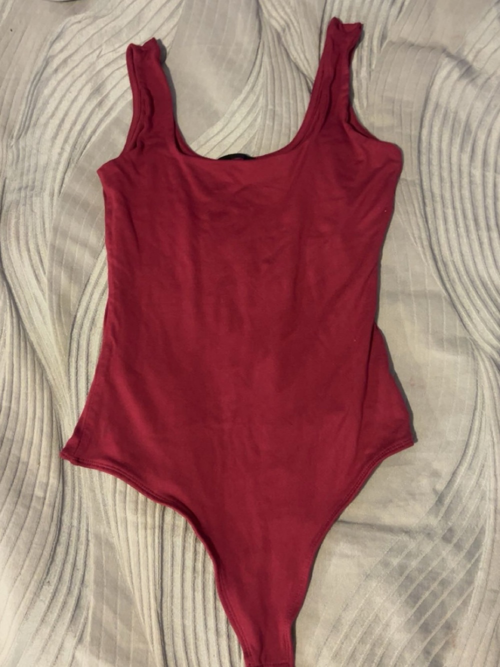Bluenotes Women's Red Scoop Neck Bodysuit